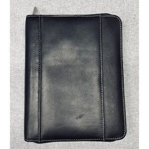 Leed's Black Zip Around Portfolio Organizer Padfolio Business Planner Case 9x7